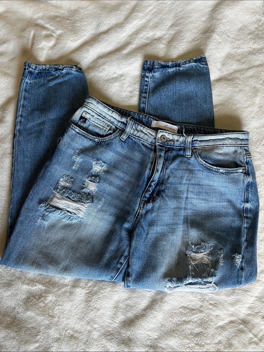 Kancan light blue distressed boyfriend Jean